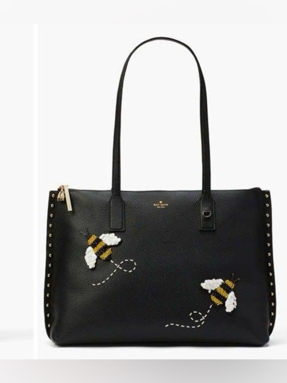 Rare authentic kate spade Black Bee Embellished Leather Tote
